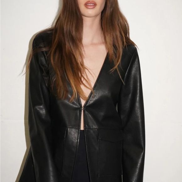 LNA Jackets & Blazers - LNA EROS FAUX LEATHER JACKET NWT